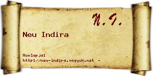Neu Indira névjegykártya